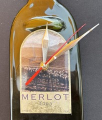 2003 Margot Wine Bottle PRESSED GLASS WINE BOTTLE CLOCK Wall Art