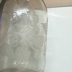 Paul Masson Since 1852 Embossed Glass Milk Bottle Carafe Decanter Vintage Juice