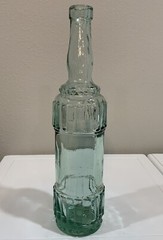 Vtg Himark Empty Green Blue Ornate Glass Bottle 12 1/2” H Made In Spain