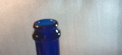 Cobalt Blue Glass Wine Bottle – 12&Prime; Tall – Base 4&Prime; Wide – Lot# N371