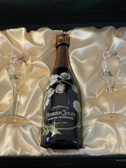1996 Perrier-Jouet Belle Epoque Fleur de Champagne Empty Bottle Gift Bx 2 Flutes