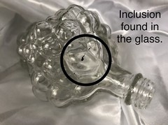 9 Vintage Clear Glass Grape Bunch Bottle W/Lid Made Turkey Holds one cup liquid