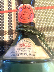 GREEN BOTTLE FRASCATI ITALIAN WINE EMPTY NAUTICAL ROPE DESIGN 1962