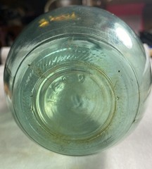 Vintage DF Vino D&rsquo;Italia Green Teal Glass Round Bottom Wine Bottle!! No Cork