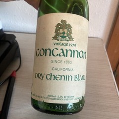 Vintage Empty wine bottle 1979 CONCANNON Cork Still In Bottle Not Opened.