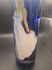 Kestrel Marilyn Monroe Cobalt Blue Collectible Wine Bottle Cut Vase Yakima Val.