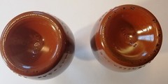 Vintage Lancers J.M. Da Fonseca Portugal 9&Prime; Glass Brown Painted Wine Bottles x2