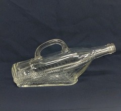 London Winery Glass Wicker Basket Wine Bottle With Handle 1966