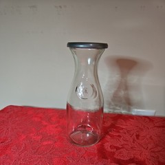 Vintage Paul Masson 10” and 7&Prime; Glass Wine Carafe Embossed w/ Since 1852