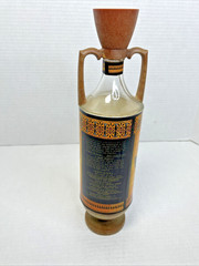 Vintage Greek Wine Bottle Amphora Style National Wine Faux Wood Frame Greece