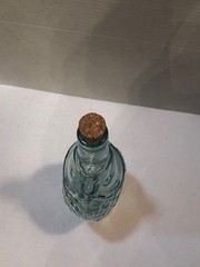 Vintage Wine Olive Oil Fish Shaped Bottle Bluish Green Clear Glass 13.5&Prime;x4&Prime;x3&Prime;