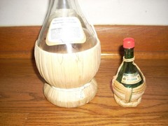 Lot of 2 Vintage Wine Bottles Italy Nonna’s Chianti and I L Ruffino Both Empty.