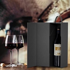 Wine Gift Box 12.8 x 3.8 x 3.8 in,Bottle Gifts Boxe For Liquor Black-01