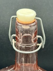 VTG Jus De Fruits Large Pink Glass Wine/Liquor Bottle w Original Rosenthal Label