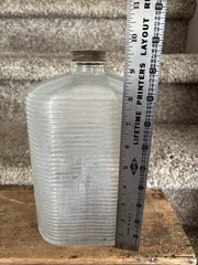 Vintage Clear Ribbed Glass 1/2 Gallon Wine Bottle