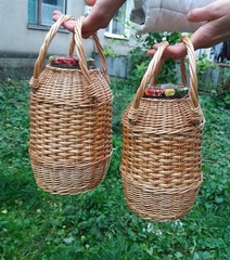 Wicker Demijohn Bottle Glass 101 fl oz, Picnic Wine, Juice Bottle Decorative