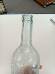Vintage 3/4 Quart Blue Tinted Glass Wine Bottle