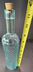 Lot of 5 Bottles Williams Sonoma Clear Pressed Glass Grapes Grapevines 9&Prime; & 12&Prime;