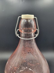 Vintage 10.5&Prime; Italian Jus De Fruits Pink Glass Wine Bottle Casadis Milano