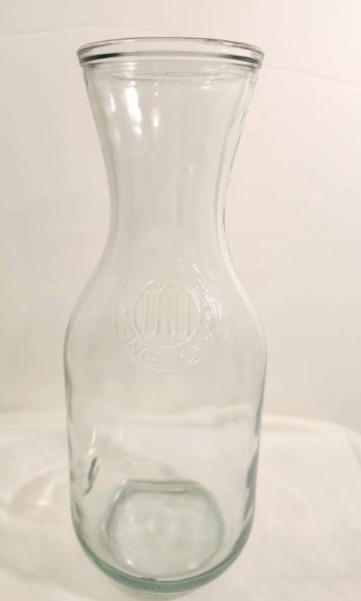 Vintage Paul Masson 9 3/4” tall Glass Wine Carafe Since 1852 Decanter Pitcher