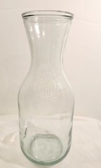 Vintage Paul Masson 9 3/4” tall Glass Wine Carafe Since 1852 Decanter Pitcher