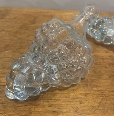 Vintage 2 Wine Grape Cluster Liquor Cognac Decanters Length 6.5&Prime; NO LIDS
