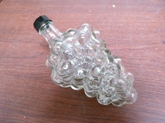 Clear Glass Grape-Shaped Wine Bottle 12 oz Decorative Collectible