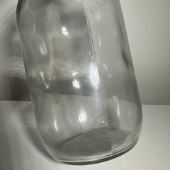 Vintage Rare Embossed Half Gallon Glass Wine Jug With Finger Hole
