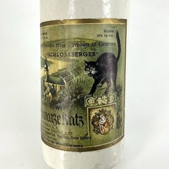 Vintage German Stoneware Wine Bottle Black Cat 1972 Schlossberg Tchwarze Katz