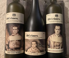 19 Crimes EMPTY Wine Bottles Lot Of 3 Different Frosted New Great For Crafts