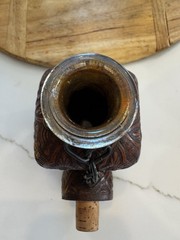 VTG Barware Leather Covered Wrapped Spanish Wine Decanter Wine Bottle 8.5 in