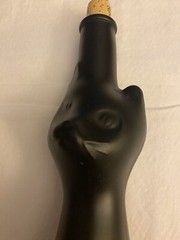Mosel Black Happy Cat Riesling Wine Bottle Empty 13” Vase Halloween Decor
