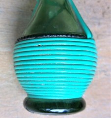 Miniature Wrapped Wine Bottle 3⅜ » Tall Green Plastic 1¾ » Diameter