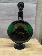 Vintage French Emerald Green Wine Bottle With Stopper
