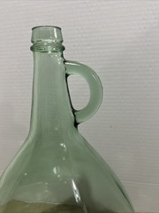 Vintage Almaden One Gallon green glass wine bottle with Handle 13” Tall MCM
