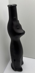 Happy Cat Shaped Mosel Riesling Matte Black Wine Bottle-Meow 13 Inches