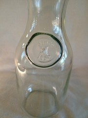 Vintage Owen-Illinois Glass Carafe Liter Embossed Since 1852 9.75&Prime; Tall