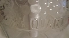 VINTAGE CLEAR GLASS WINE DECANTER BOTTLE EMBOSSED GRAPES LEAVES VINES 4/5 QUART