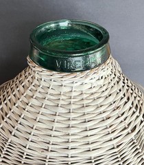 Vtg VIRESA CARBOY Bottle Wicker 5-Gal. Glass Demijohn 16½ » Jug 10½ lb Wine Beer