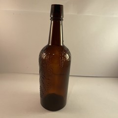 Bardenheier’s Wine Bottle Embossed Amber Glass 4/5 Qt 11” Tall