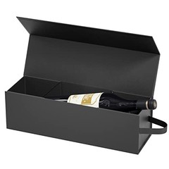 Wine Gift Box 12.8 x 3.8 x 3.8 in,Bottle Gifts Boxe For Liquor Black-01