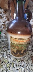 Retro Old Strawberry Glen Jug Vintage 1970s Empty Glass Wine Jug- STRAWBERRY