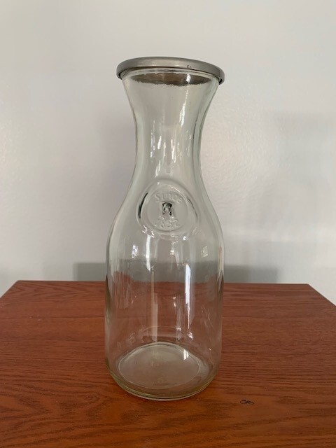 Vintage Paul Masson 10 3/4&Prime; Glass Wine Carafe Embossed w/ Since 1852 No Lid