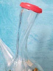 Spanish Porrón Wine Bottle Decanter Carafe Hand-blown Glass Bull-Fighter Decals