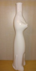 Mid Century Modern Retro Style Rheinhessen-Riesling White Cat Glass Bottle 13&Prime;