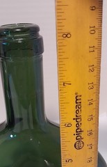 Set of 3 Vintage Emerald Green Glass Oval 8” Bottles