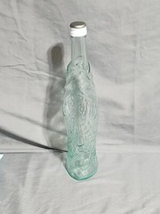 EMPTY Opici White Table Wine Marche Bianco 13&Prime; Green Glass Fish Bottle w cover