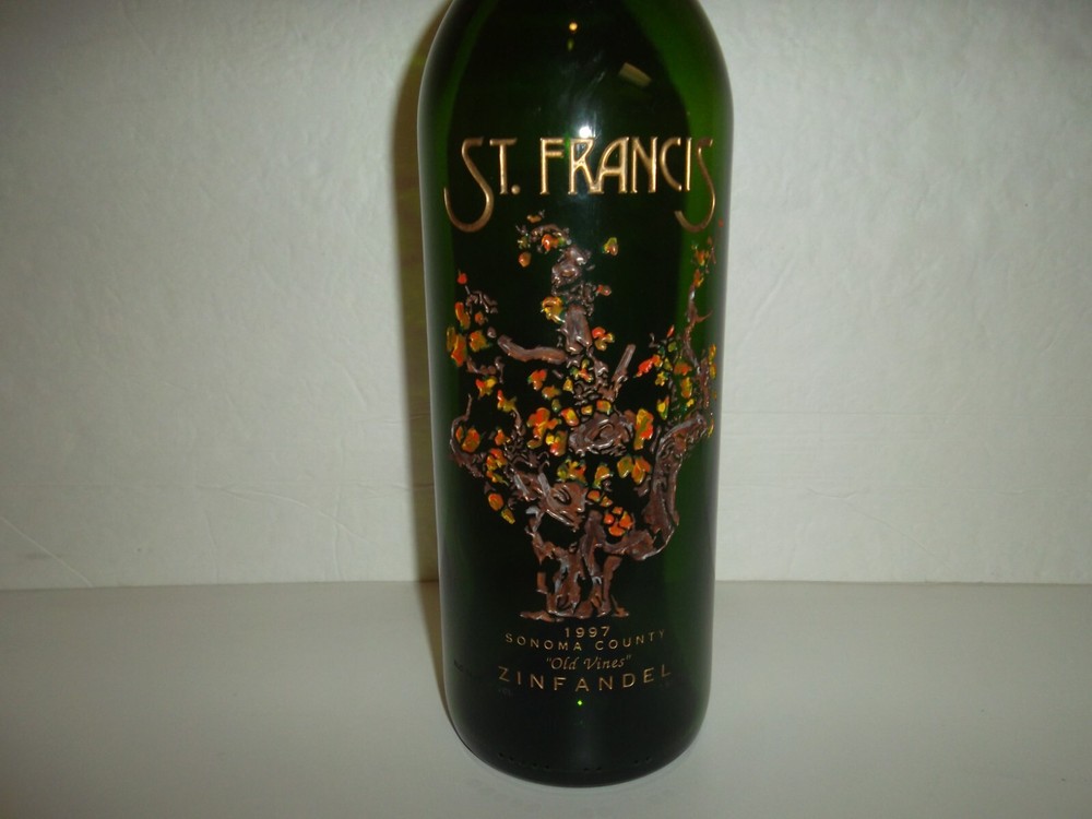 ST. FRANCIS OLD VINES ZINFANDEL HAND ETCHED 1.5 LITRER EMPTY BOTTLE