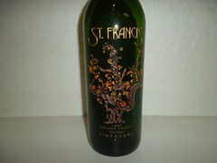 ST. FRANCIS OLD VINES ZINFANDEL HAND ETCHED 1.5 LITRER EMPTY BOTTLE