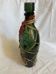 Vintage Lagosta Rosé Wine Bottle Pair Portugal Raffia Covered 2 Sizes